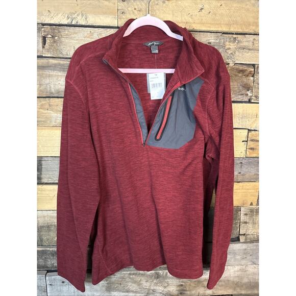 Eddie Bauer Cloud Quarter Zip Pullover, XL, Berry - Picture 1 of 6